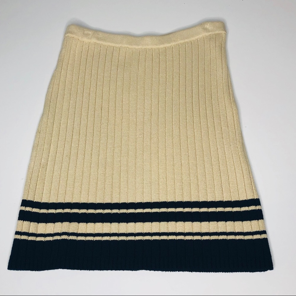 Tory Burch Ribbed Sweater Skirt cream/navy medium - Picture 3 of 9